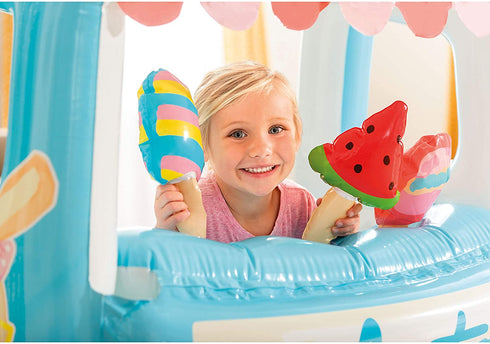 Intex Ice Cream Stand Inflatable Playhouse and Pool, for Ages 2-6, Multi, Model Number: 48672EP