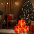 3Packs Christmas Decorations Lighted Gift Boxes - Xmas Tree Skirt Present Ornaments for Home Indoor Outdoor Party Decor with Bows (Assembly Needed,Batteries Not Included)