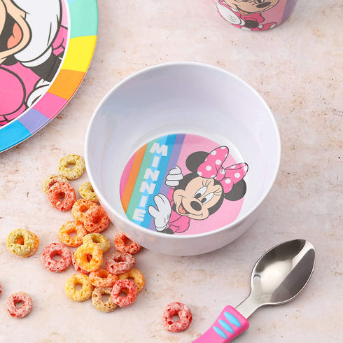 Zak Designs Kids Dinnerware Set Disney Minnie Mouse, Includes Plate, Bowl, and Tumbler, Non-BPA Made of Durable Melamine Material and Perfect for Kids (3-Piece Set)