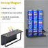 Wetheny Fridge Magnet Organizer Magnetic Spice Rack with Four Removable Hook Refrigerator Shelf Rack Black (2 Pack)