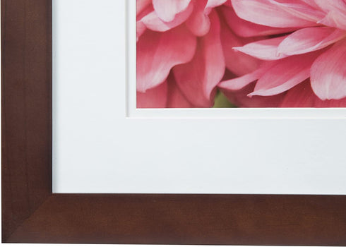 Gallery Solutions 17FW1481 Wall Mount Double Mat Picture Frame, 8" x 8" With Mat or 12" x 12" Without Mat, Walnut