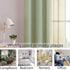 Green Linen Sheer Curtain Panel Pairs with Grommets/Eyelets Rustic Window Drape Treament Decoration for Living Room Bedroom Farmhouse, 54x63 Inch, 2 Panels, Sage