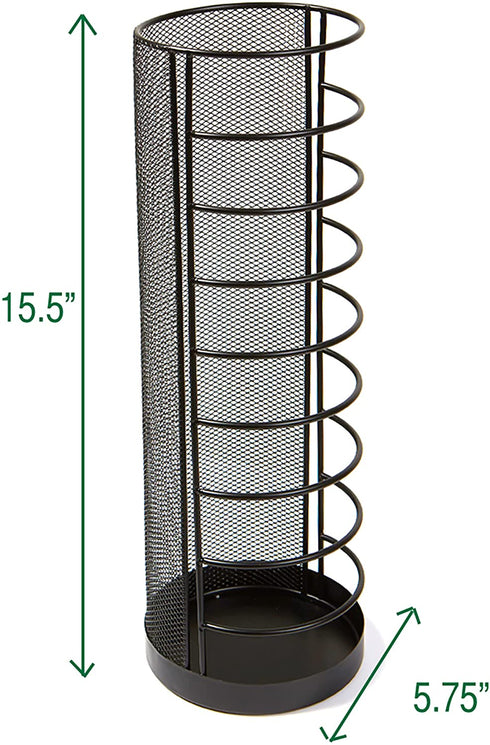 Mind Reader Mini Umbrella Stand Rack Holder for Home and Office, Black