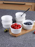 Sweese 501.001 Porcelain Souffle Dishes, Ramekins - 8 Ounce for Souffle, Creme Brulee and Ice Cream - Set of 6, White