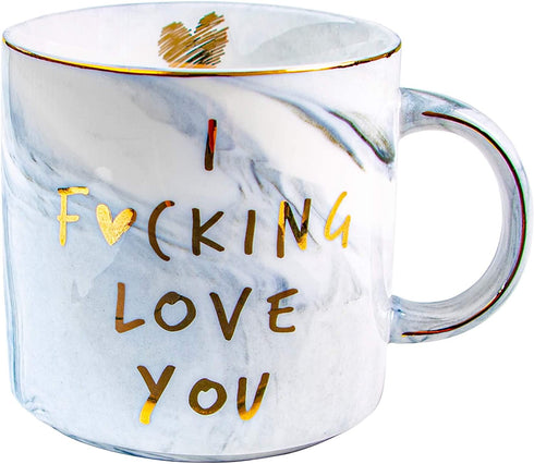 VILIGHT Girlfriend Boyfriend Gifts I Love You Mug for Him Her - Funny Presents Ideas for Husband Wife - Marble Coffee Cup 11.5 Oz