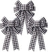 Iceyyyy Large Fall Thanksgiving Christmas Plaid Bow - 16.4x10 Inch Buffalo Plaid Check Swag Wreath Gift Bow Christmas Tree Topper Bow for Home Indoor Outdoor Ornaments (Black and White, 3)