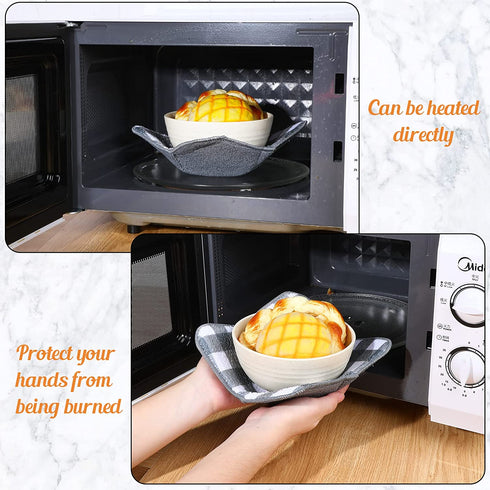 Hot Bowl Holder Microwave Safe Holder Multipurpose Hot Heat Proof Plate Holder to Prevent Hand from Heat and Maintain Food Warm for Heat Soup Food Meal (Grey,5 Pieces)