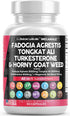 Fadogia Agrestis 5000mg Tongkat Ali 25000mg Turkesterone 5000mg Supplement with Horny Goat Weed, Saw Palmetto, Maca Root, Siberian Ginseng, Tribulus Terrestris, Fenugreek, Wild Yam USA - 60 Count