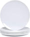 Melamine Dinner Plates - 6pcs 10inch Dinnerware Dishes Set for Indoor and Outdoor Use, Break-resistant, White