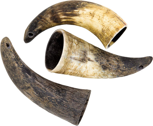 Full-Size Water Buffalo Horns for Dogs - All-Natural Long Lasting Dog Chews from Grass Fed Cattle, Tasty Treat for Oral Hygiene Rawhide Alternative - Small, Medium & Large Breed Dogs - 3 Pack (Small)