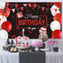 Red and Black Birthday Party Decorations 50 Pieces Red Black Balloons Garland Kit Happy Birthday Backdrop Banner Sign Decorations for Kids Men Women Anniversary Birthday Party Supplies Decor