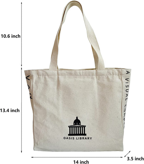 HaoHakka Tote Bag Aesthetic, Canvas Graphic Trendy Cute Tote Bags with Zipper Pockets
