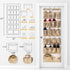 DAMAHOME Over The Door Shoe Organizer 22 Breathable Large Pockets Hanging Shoes Rack Closet Storage Holder with 4 Metal Hooks for Men Women Kids Nursery Organizer, Gold Modern Pattern, 67?x23?