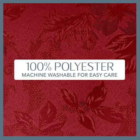 Elrene Home Fashions Poinsettia Elegance Jacquard Holiday Napkins (Set of 4), 17" x 17", Red 4 Count