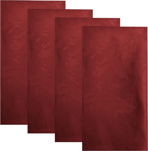 Elrene Home Fashions Poinsettia Elegance Jacquard Holiday Napkins (Set of 4), 17" x 17", Red 4 Count
