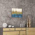 Abstract Print Canvas Wall Art: Blue Gold Artwork Picture Small Size for Bedroom (16? x 12'' x 1 Panel)