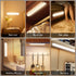 132 LED Closet Light, Under Cabinet Lighting Battery Operated Motion Sensor Cabinet Lights,Super Bright USB Rechargeable LED Night Light for Kitchen, Stairs,Wardrobe