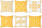 6 Pack Yellow Throw Pillow Covers Modern Decorative Throw Pillow Case Yellow Cushion Case for Room Bedroom Room Sofa Chair Car, Yellow and White, 18 x 18 Inch