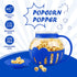 Tahoe Trail Christmas Gifts Borosilicate Glass Microwave Popcorn Popper Maker with Lid, BPA Free Hot Air Microwave Popcorn Maker Bowl, Use In Microwave or Oven, Dishwasher Safe, 3 Quart Family Size (Blue)