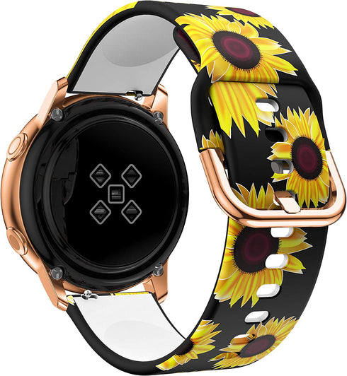 Patrohoo Watch Bands Compatible with Samsung Galaxy Watch Active (40mm) Bands, 20mm Soft Silicone Strap for Samsung Galaxy Watch(42mm) / Galaxy Watch Active (40mm).Sunflower.