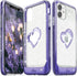 VENA vLove Glitter Clear Case Compatible with Apple iPhone 11 (6.1"-inch 2019), Heart Shape (CornerGuard Protection) Dual Layer Slim Hybrid Clear Bumper Case Cover - Purple