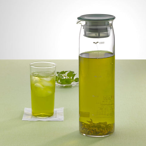 Hario Mizudashi Cold Brew Teapot Cold Brew Tea Maker 1000mL, Dark Green