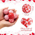 18 Pieces Valentin's Day Ball Ornaments Buffalo Check Love Heart Ball decorations Red and Pink Fabric Wrapped Ball Valentine Decorative Supplies for Valentine's Day Party Wedding Table (1.57 Inches)