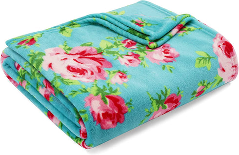Betsey Johnson Home | Plush Collection | Throw - Ultra-Soft & Cozy Fleece, Lightweight & Luxuriously Warm, Perfect for Bed or Couch, Bouquet Day