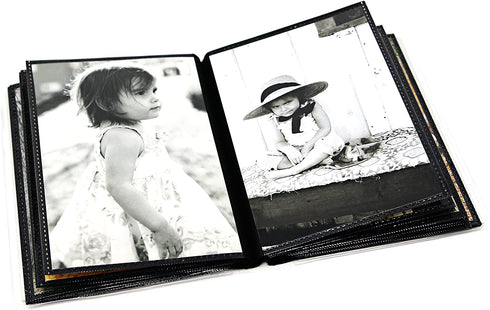 4 Pack CocoPolka 4 x 6 Flexible Photo Albums. 48 Pockets with Black Background & Customizable Covers.