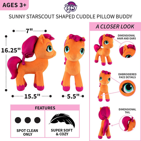Franco Kids Bedding Super Soft Plush Cuddle Pillow Buddy, One Size, My Little Pony Sunny
