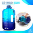 AQUAFIT 1 Gallon Water Bottle with Straw Motivational Water Bottle Big Water Bottle with Straw 1 Gallon Water Bottle Water Jug 1 Gallon Water Jug Water Bottle with Time Marker Daily Dark Blue