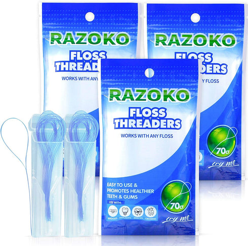 Floss Threaders | for Braces, Bridges, and Implants |210PCS (Pack of 3)