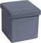B FSOBEIIALEO Storage Ottoman Cube, Linen Small Coffee Table, Foot Rest Stool Seat, Folding Toys Chest Collapsible for Kids Blue 11.8"x11.8"x11.8"