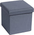B FSOBEIIALEO Storage Ottoman Cube, Linen Small Coffee Table, Foot Rest Stool Seat, Folding Toys Chest Collapsible for Kids Blue 11.8"x11.8"x11.8"