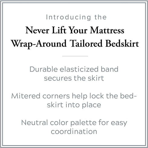 Levinsohn Bed Maker's Tailored Wrap-Around Bedskirt Never Lift Your Mattress Classic 14 Drop Length Pleated Styling, King, Black