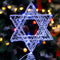 Impress Life Rattan Star of David Chanukah Christmas Tree Topper, with Warm White LED String, Wire Weaving, Battery Powered, 7'' Star Tree Topper for Diwali, Birthday, Wedding, Parties & Home