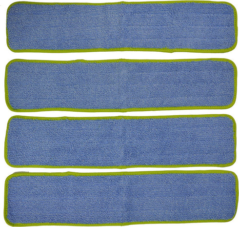CleanAide Microfiber Wet Mop Pad Refill, 24 Inches, Green, Pack of 4