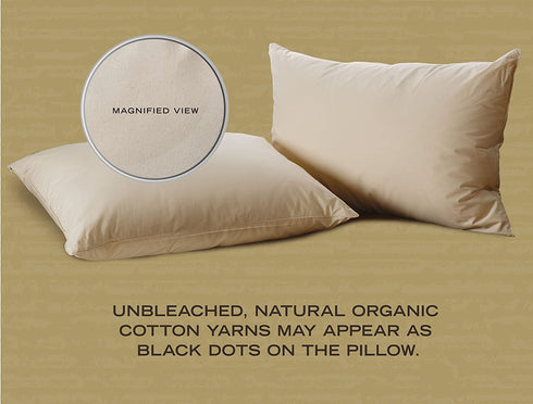 AllerEase Organic Cotton Pillow Protectors, 1 Pack, Beige/Cream White