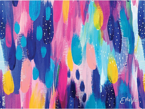 Tervis 1353331 Etta Vee - Cosmos Insulated Tumbler with Wrap and Royal Purple Lid, 24oz, Clear