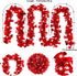 Fovths 32.8 Feet Valentines Tinsel Garland Metallic Tinsel Twist Garland with Red String Lights Valentines Tree Hanging Garland Decoration for Valentine Indoor Outdoor Decorations (Red)