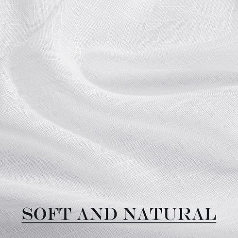 NICETOWN Front Door Sheer Curtain, Privacy Semitransparent Voile French Door Curtain with Top and Bottom Rod Pocket, Sheer Door Curtain, Tieback Included, W52 inches x L40 inches, 1 Panel, White