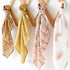 LifeTree 4 Pack Muslin Baby Cloths | Bamboo Cotton Bibs Burp Cloths Towel for Boys & Girls | 23.5" x 23.5" (Rainbows / Sunshine) | Muslin Squares Receiving Blankets