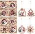 Wooden Farmhouse Christmas Tree Ornaments 24 Pieces, 2.3-inch Wooden Hollow Santa Claus Pendant, Snowman Pendant Ornaments Crafts, Christmas Party Ornaments.