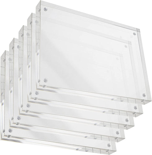 7Penn Acrylic Picture Frames - 5pk Clear Picture Frames 5 x 7in Magnetic Double Sided Picture Frame Block Picture Frame