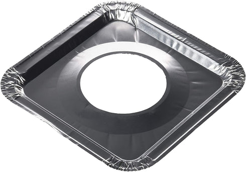 Aluminum Foil Square Gas Stove Burner Covers Pack of 100 Disposable Bib Liners for Kitchen Gas Range Top - Keep Your Gas Range Clean with DCS Deals Drip Pans - 8.5 x 8.5 x .5? Inch