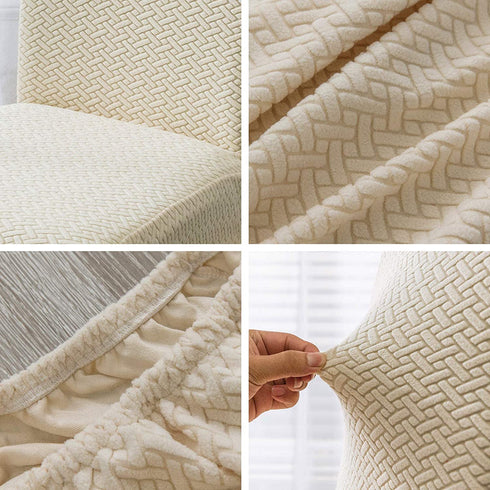 Genina Chair Covers for Dining Room Set of 4 Chair Covers Dining Chair Slipcovers Stretch Kitchen Parsons Chair Covers,Beige