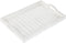 MyGift 16 x 11 inch, Large Whitewashed Wood Serving Tray with Cutout Handles, Rectangular Slatted Design Breakfast Ottoman Coffee Table Decorative Platter