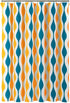 Lush Decor Mid Century Geo Shower Curtain, 72" x 72", Turquoise & Orange