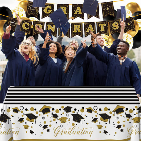 2022 Graduation Party Supplies: it Includes Banner Garland, Graduation Tablecloth, Paper Flowers, 2022 aluminum film Balloons and Confetti Balloon which can be used for Graduation Party Decorations in University, High School and Primary School