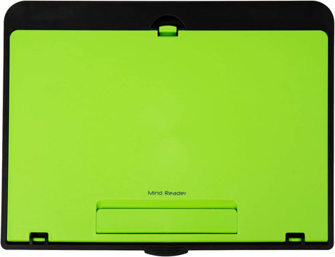 Mind Reader Adjustable Lap Desk with Storage Comfortable, Portable Laptop Stand, Built-in Cushion for Comfort, 11.25" L x 15" W x 3.25" H, x x, Green